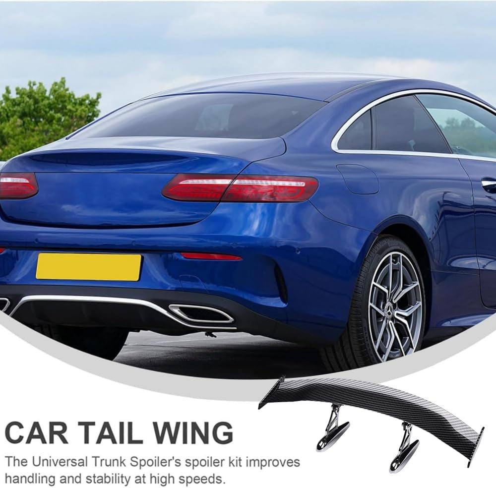 Detalle de JSCARLIFE Universal Car Mini Spoiler Wing — Carbon Fibre ABS, 30cm rear wing