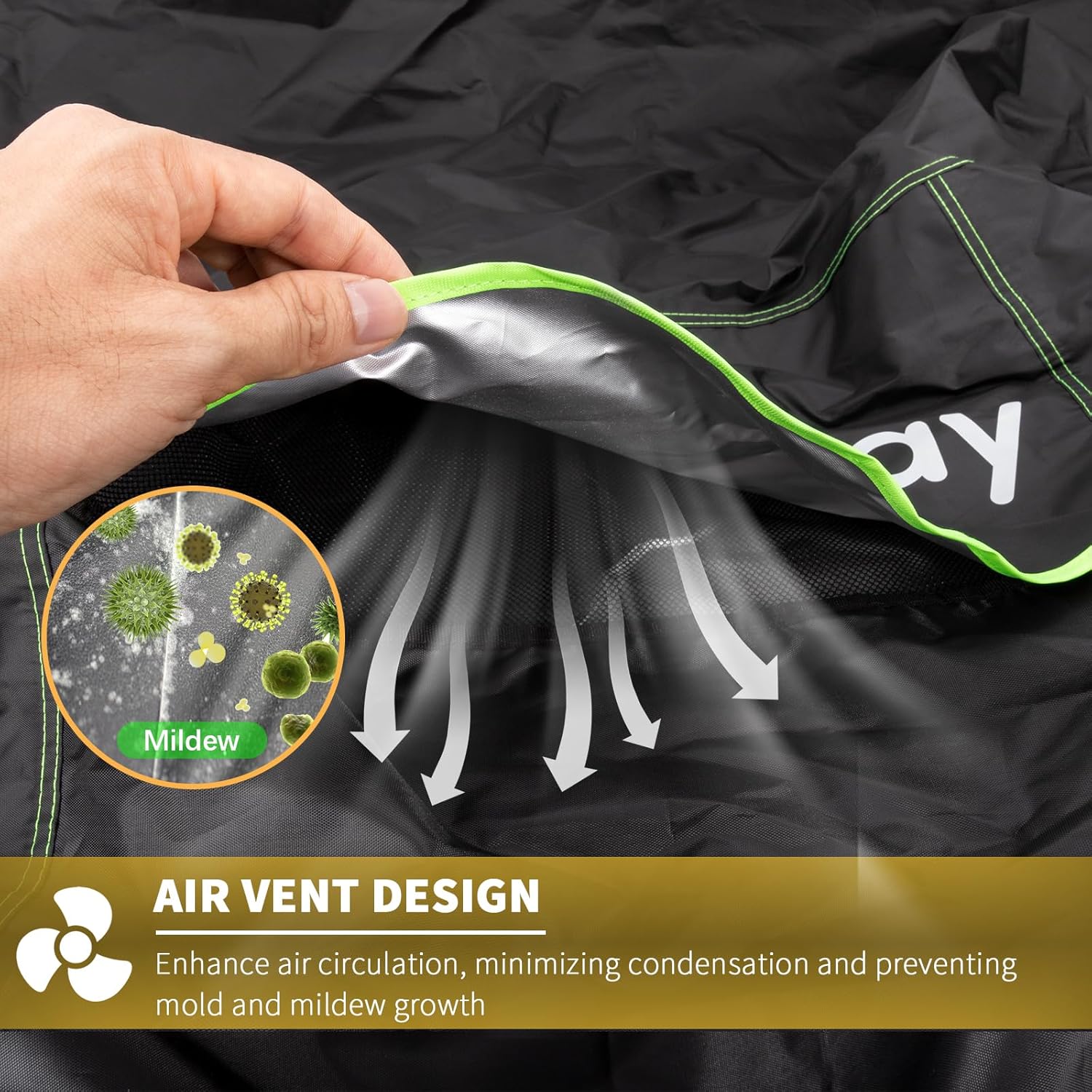 Thumbnail 4 de BEEWAY Garden Furniture Cover with Air Vent – 125x125x74 cm, 420D Oxford, Waterproof & Windproof