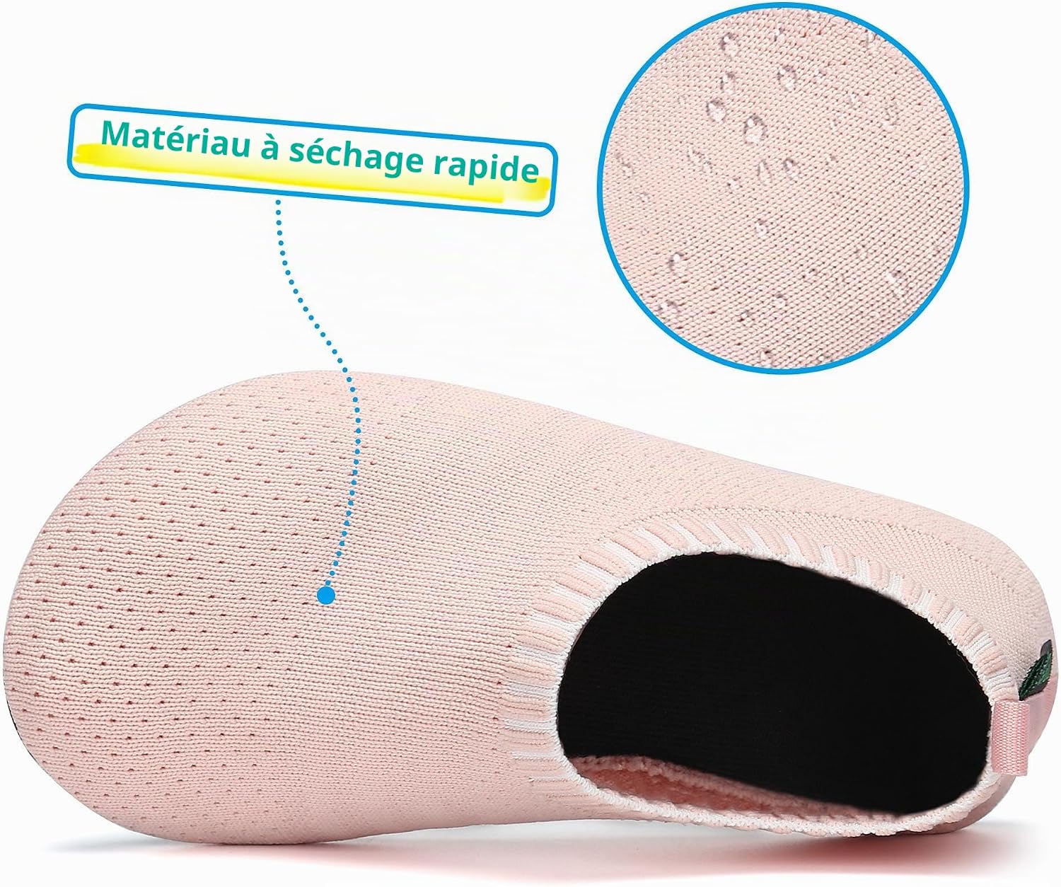 Detalle 2 de SAGUARO Chaussures Aquatiques pour Enfant — Légères, respirantes et faciles à enfiler