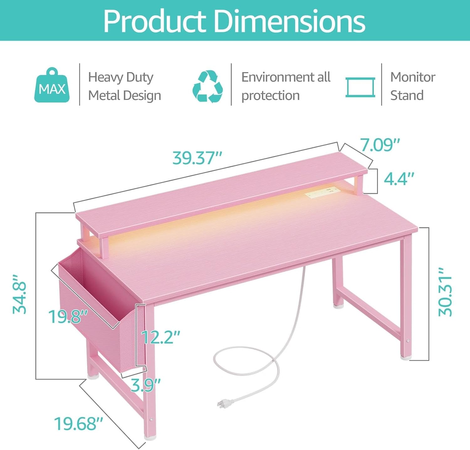 Thumbnail 2 de Lufeiya Gaming Desk, 40-Inch