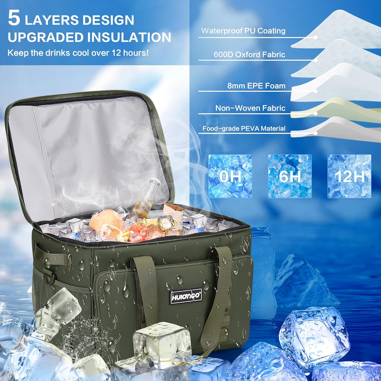 Thumbnail 2 de Hulongo Glaciere Grand Pliable Glacière Souple