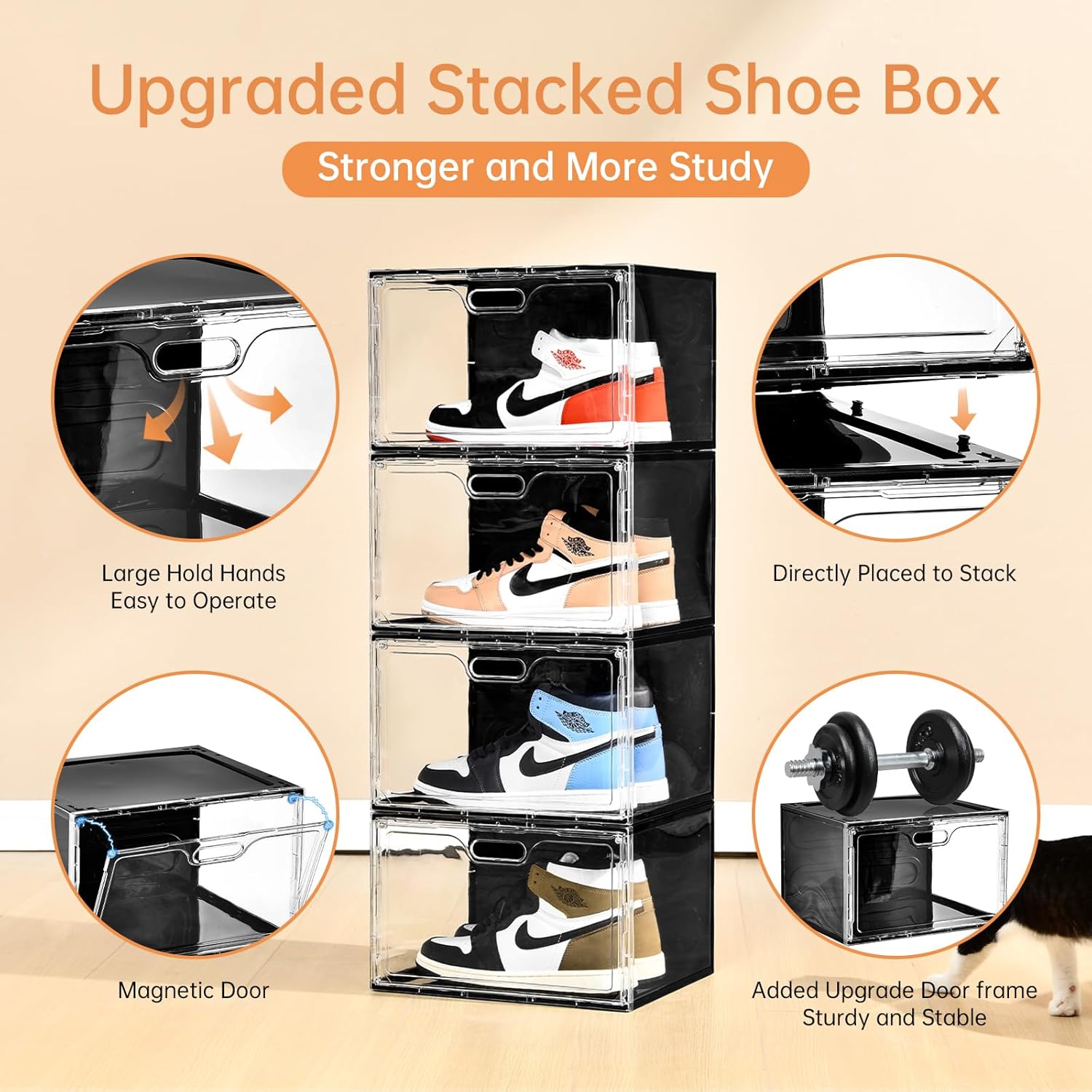 Thumbnail 6 de Amllas New Stackable Shoe Boxes 8-Pack 13″x10.6″x8.3″