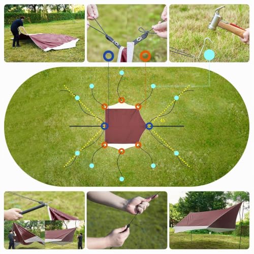 Thumbnail 6 de Forceatt Camping Tarp mit 2 Stangen – wasserdicht, UV-Schutz, 4,6 × 5,2 m