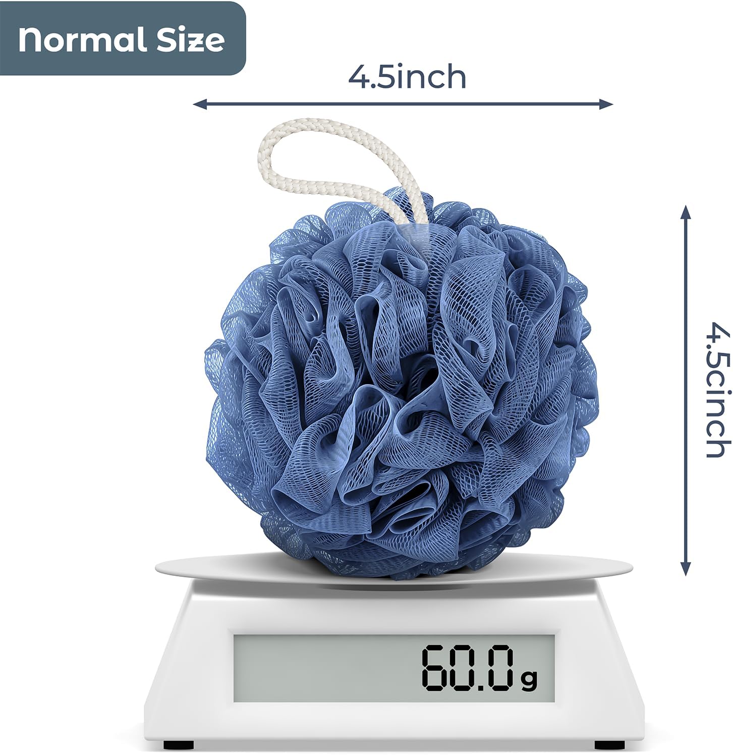 Thumbnail 1 de RNOAFMU Shower Loofah Sponge 4-Pack, 60 g, 4.5-Inch Poufs
