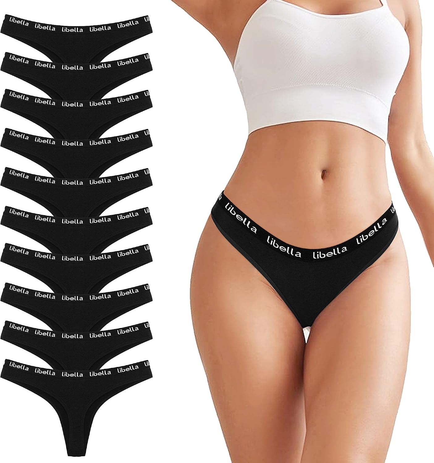 Detalle de Uizuooy 10er Pack String Tanga Damen Baumwolle – Bequeme, atmungsaktive Unterwäsche