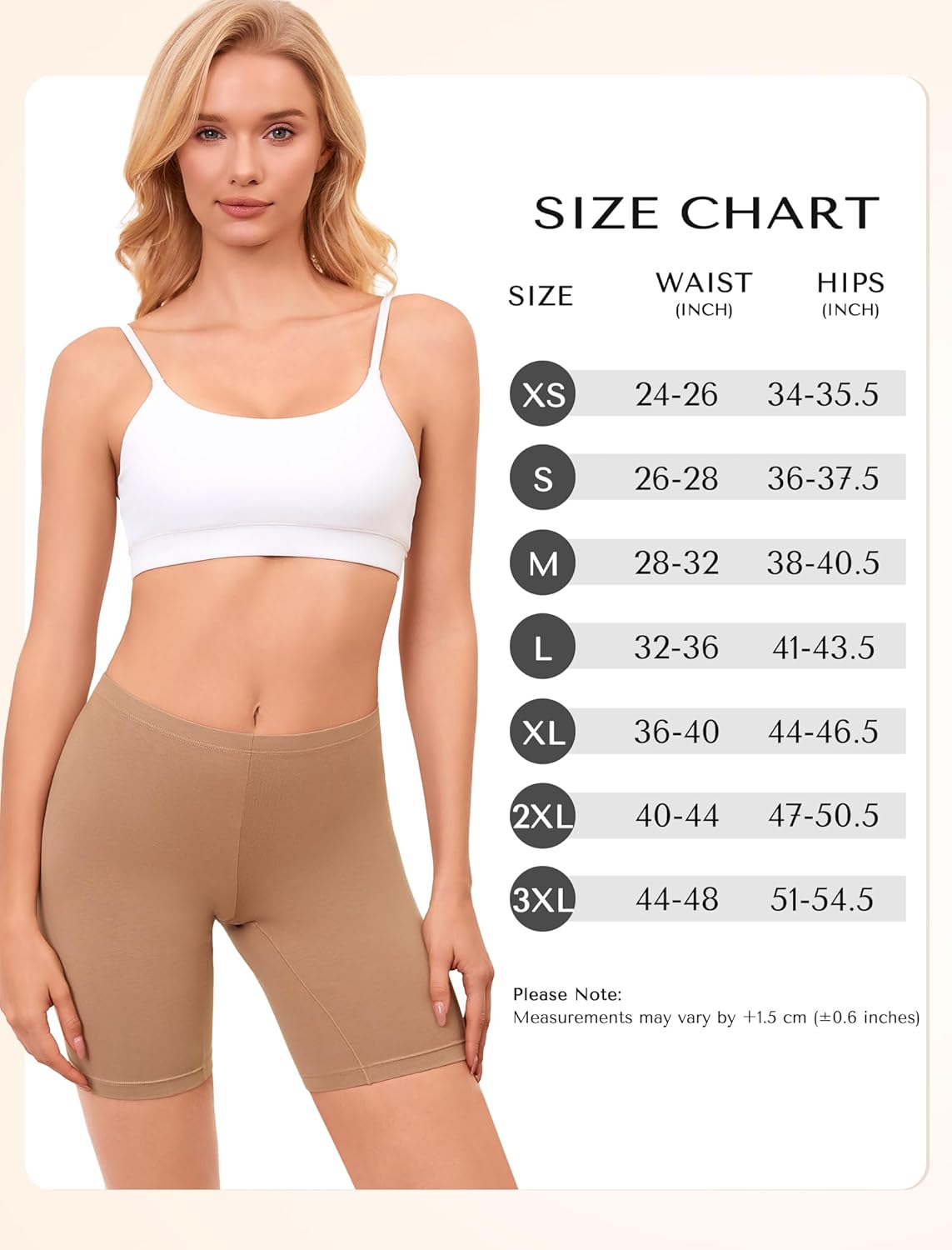 Thumbnail 6 de VOENXE Boxer da Donna Cotone – Mutande Pantaloncini anti-sfregamento, cotone 95% spandex 5%, pacco da 4