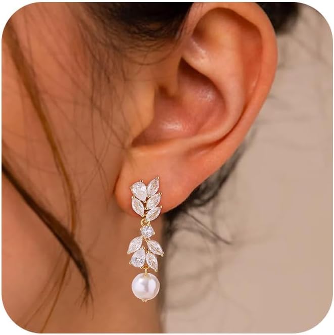 Detalle de SELFROSE Drop Earrings, 14K Gold-Plated