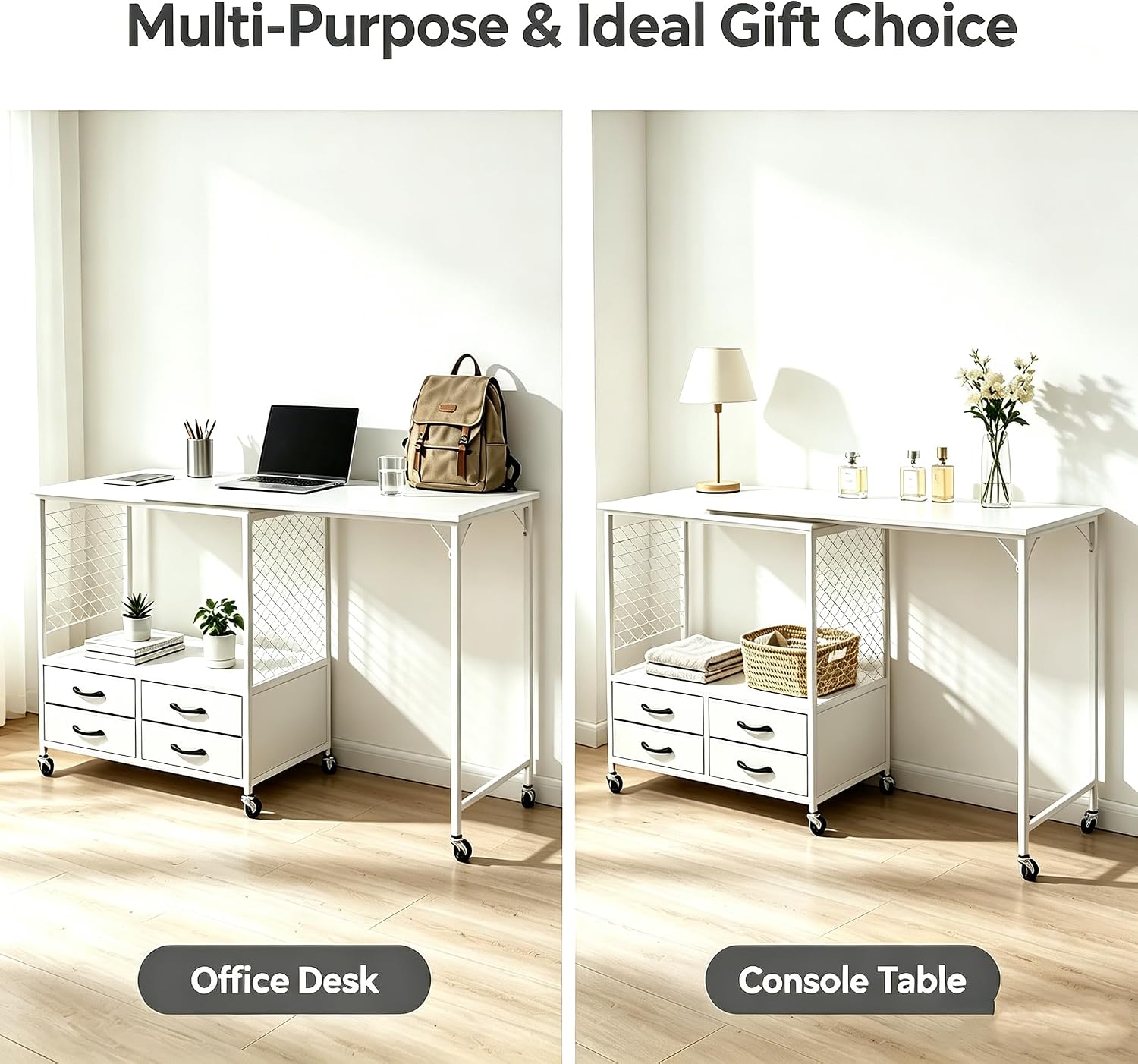 Thumbnail 6 de Lanlelin Standard Folding Sewing Table with Storage, 70 Pegs and 4 Drawers