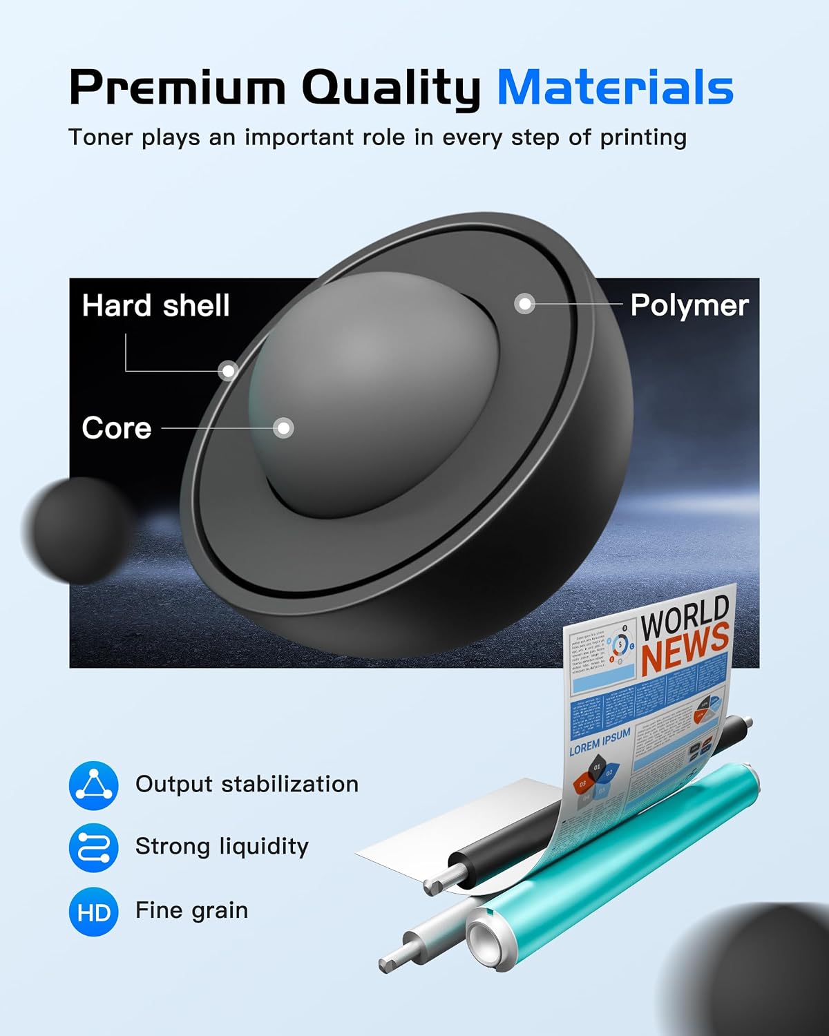 Detalle de Cartouches de toner TN247/TN-243CMYK compatibles pour Brother (5-Pack) — pour L3550CDW, L3750CDW, L3770CDW, HL et MFC