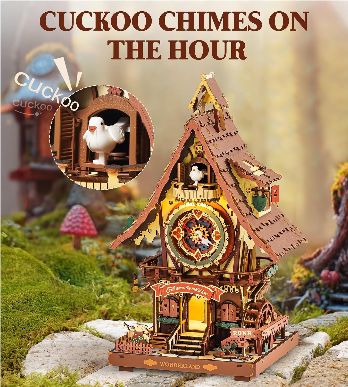 Detalle 2 de ROKR LC901C Cuckoo Clock 3D wooden puzzle model 🧩