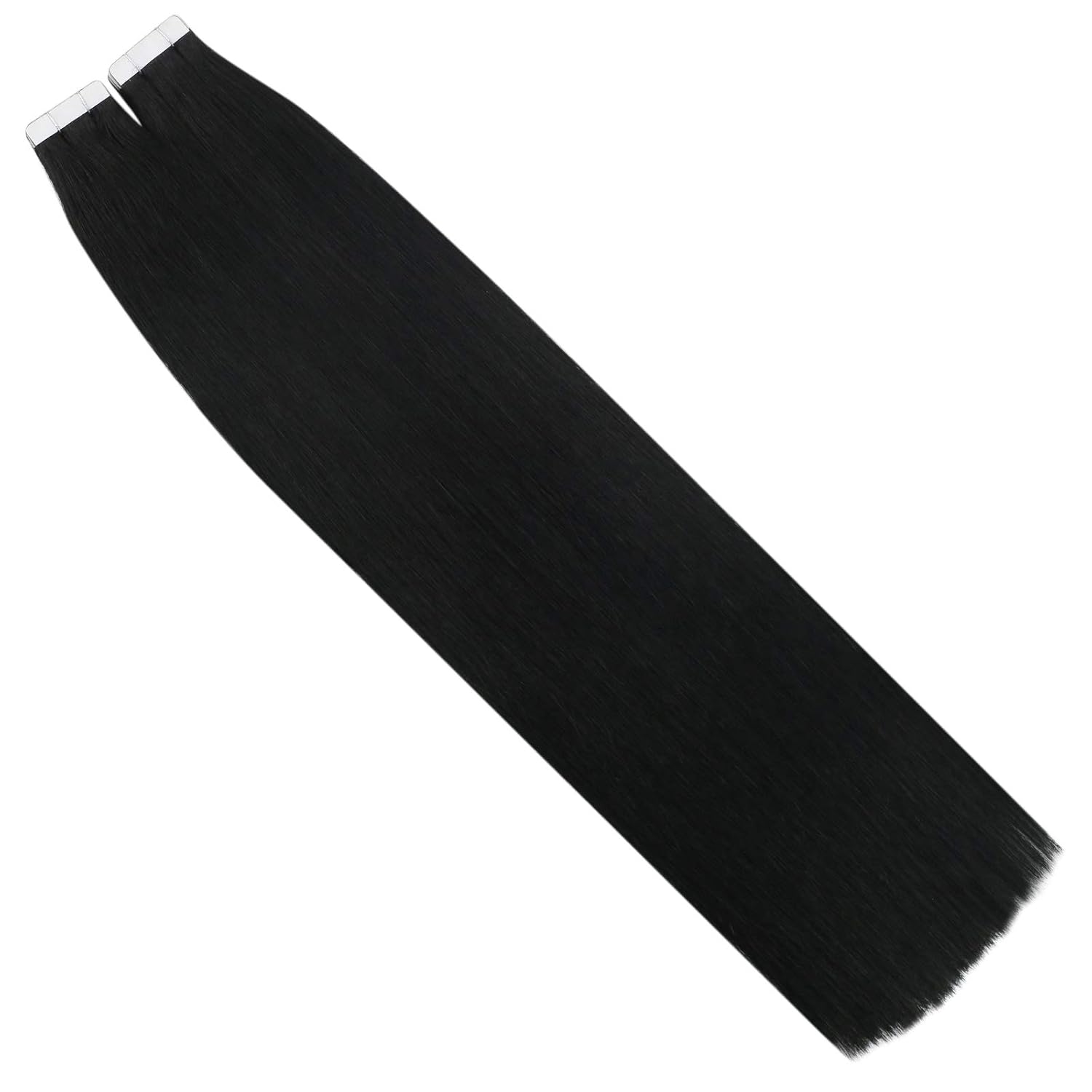 Thumbnail 6 de Ugeat Tape-in Extensions Echthaar Schwarz – 20 Stück, 45 cm, 50 g