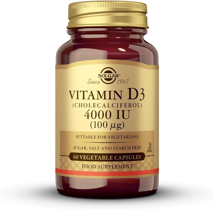 Detalle de Solgar Vitamina D3 4000 UI 60 cápsulas 🍊