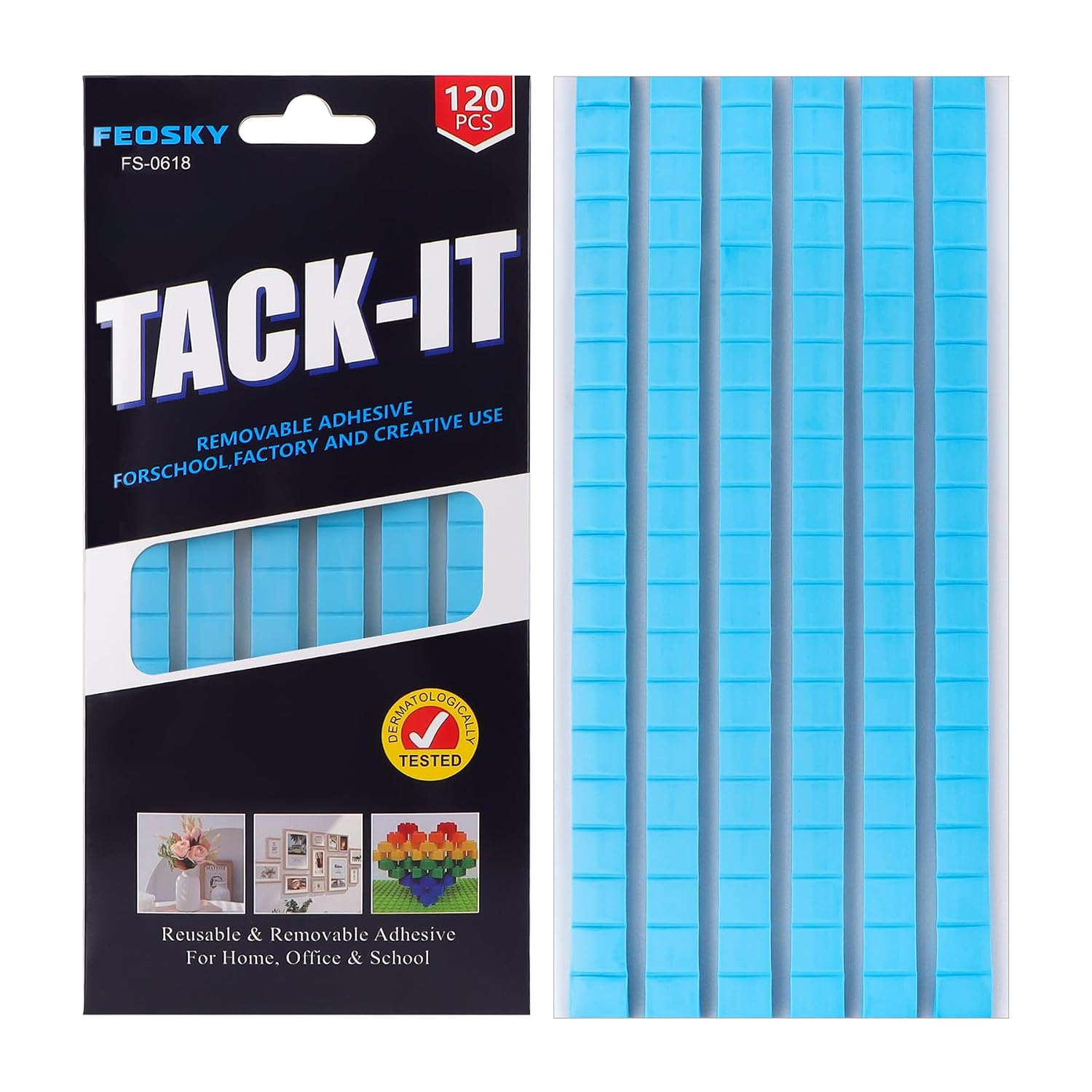 Detalle de Feosky Adhesive Putty, 120 Blue Reusable Pieces for Posters and Photos