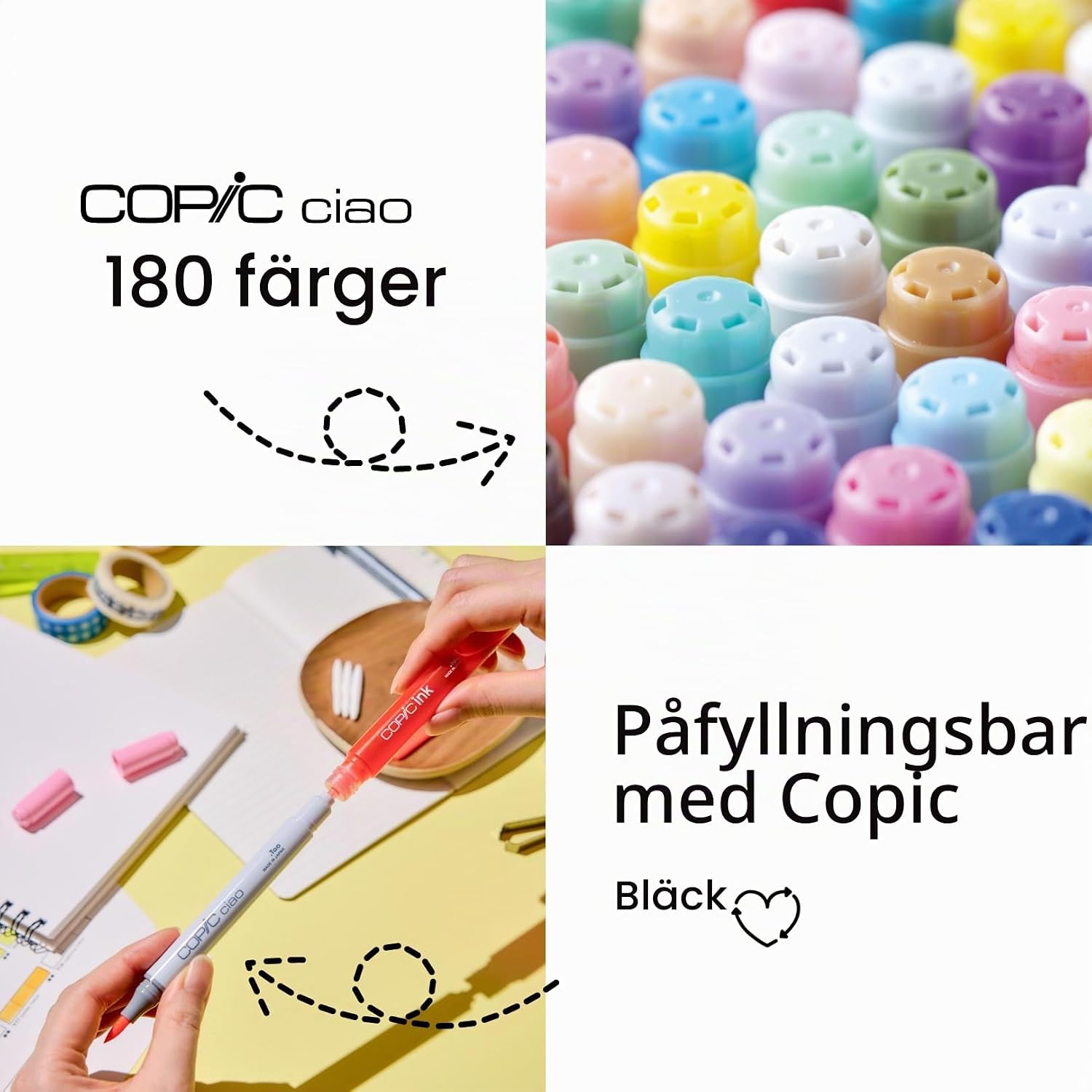 Detalle de Copic Ciao grå marker med dubbelspets och påfyllningsbart bläck