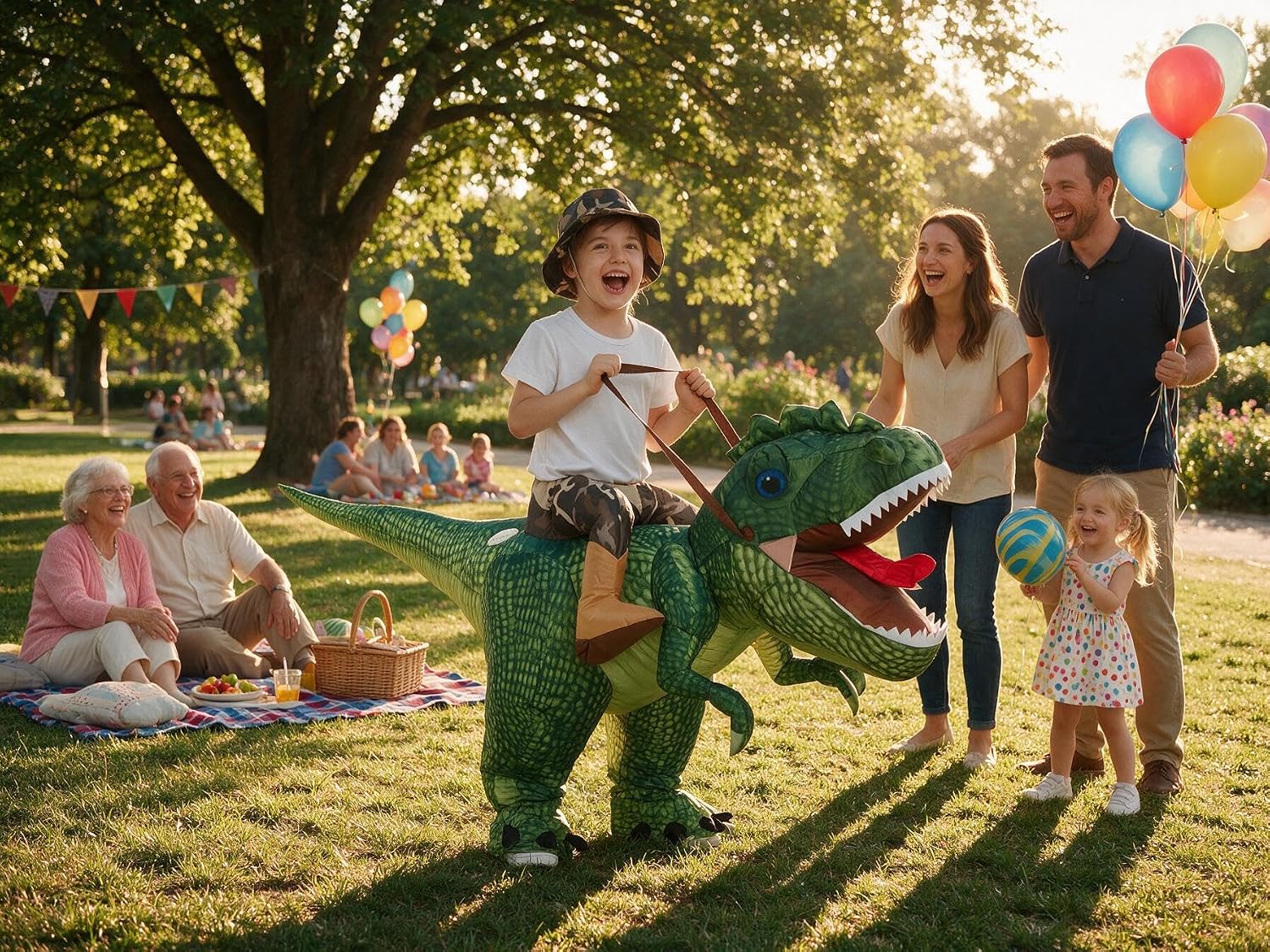 Thumbnail 6 de One Casa Inflatable T. rex Costume for Kids with Fan and Polyester Suit