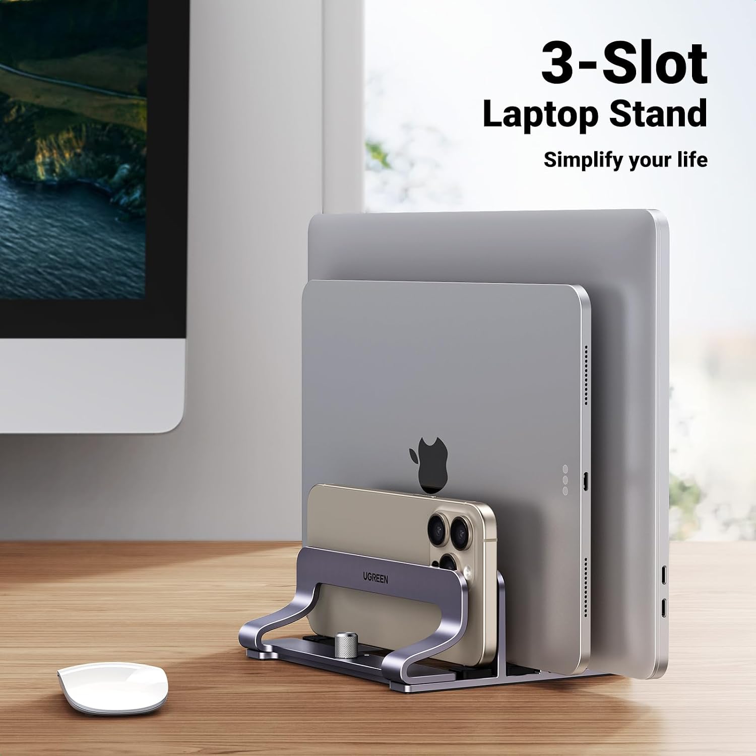 Detalle 2 de UGREEN Vertical Laptop Stand 3-slot