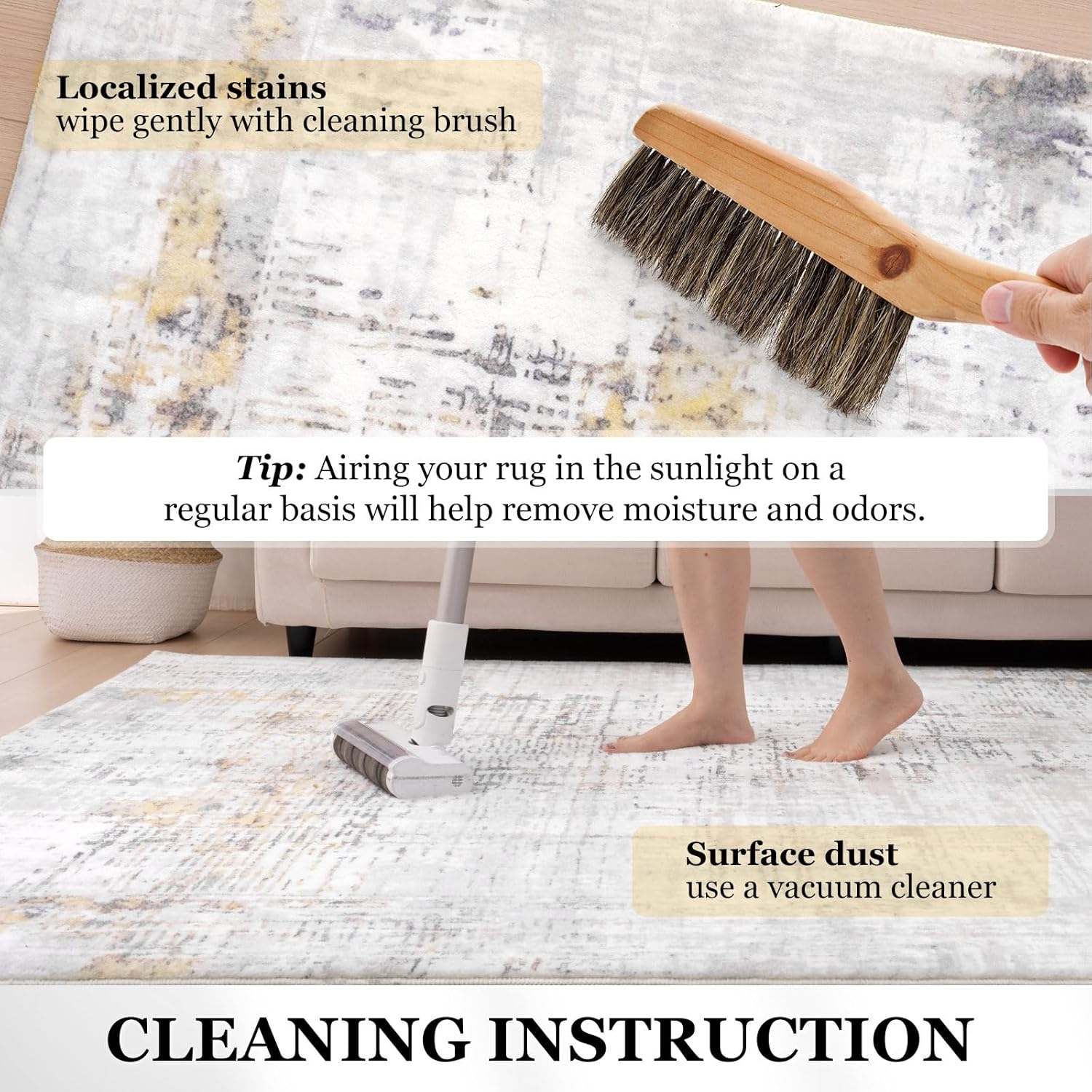 Thumbnail 6 de Vamcheer Alfombra de Salón Lavable Antideslizante 🌟 160x230