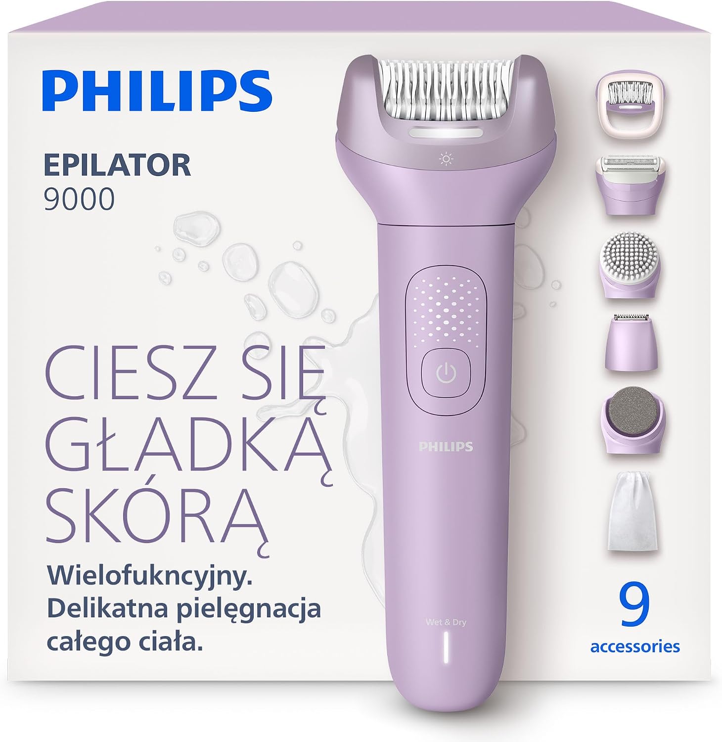 Detalle de Philips BRE728/00 depilator z serii 9000, bezprzewodowy, na mokro i sucho