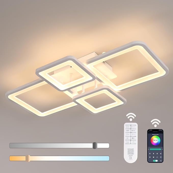 Detalle de Mckalen Plafon LED Regulable 62cm con Mando y App, 54W