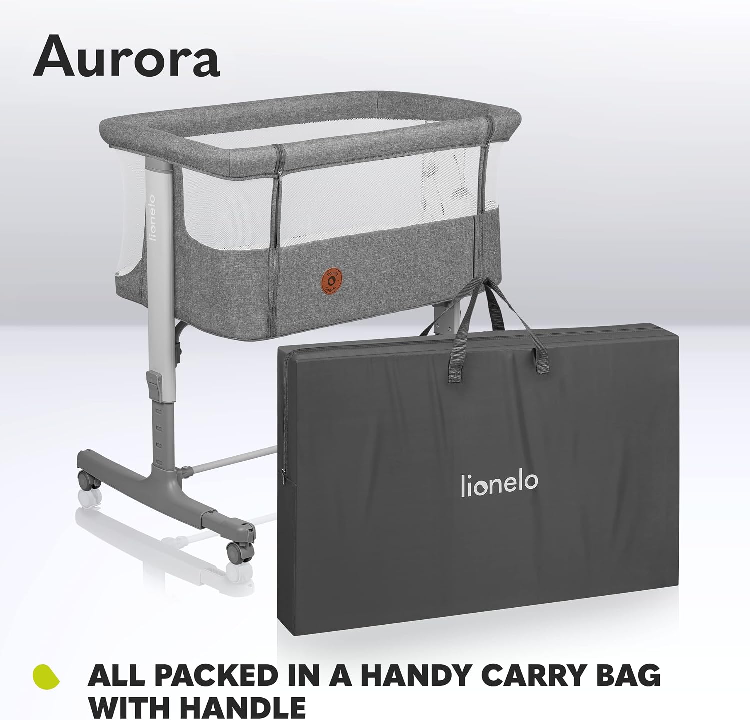 Thumbnail 6 de Lionelo Aurora 3in1 Baby Bedside Cot Co-Sleeper – 0+ to 9kg, Adjustable Height & Incline