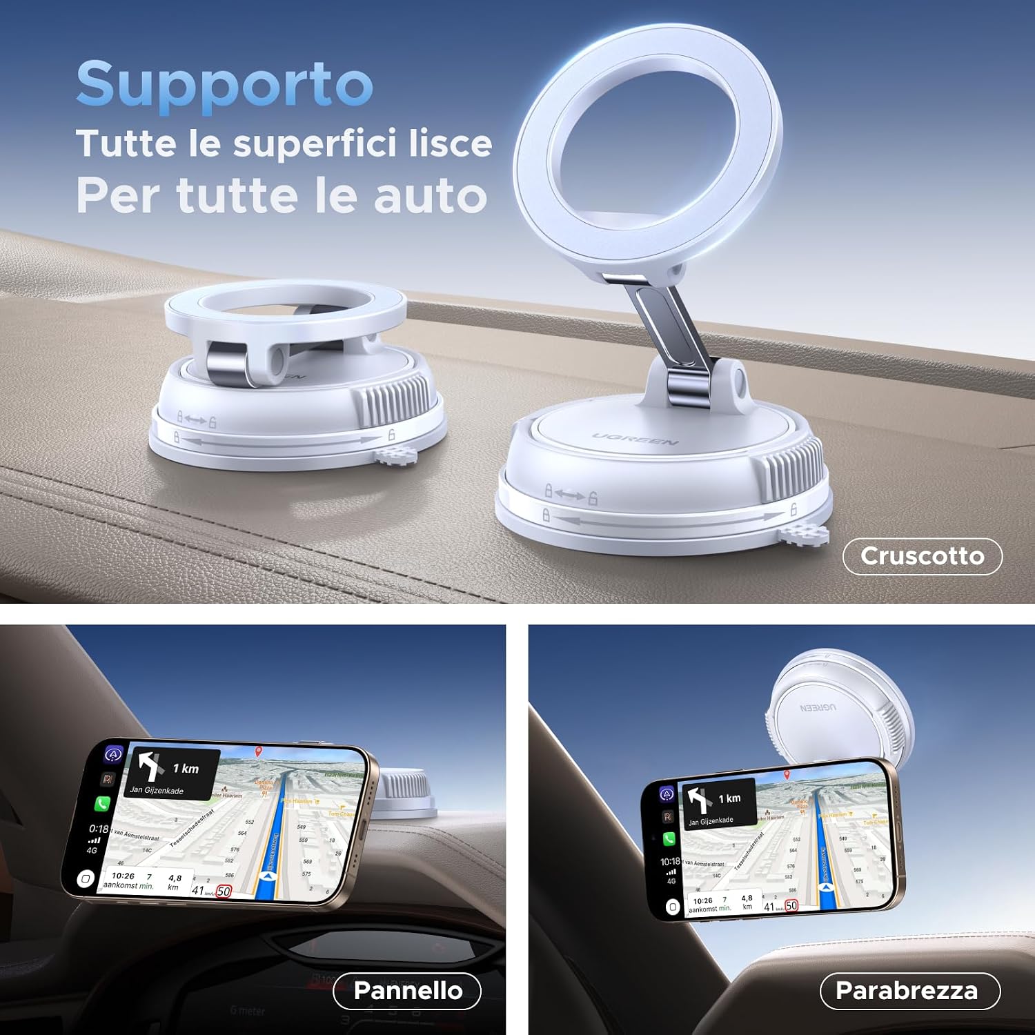Thumbnail 1 de UGREEN Supporto Telefono Auto MagSafe 2 in 1 2400 gf