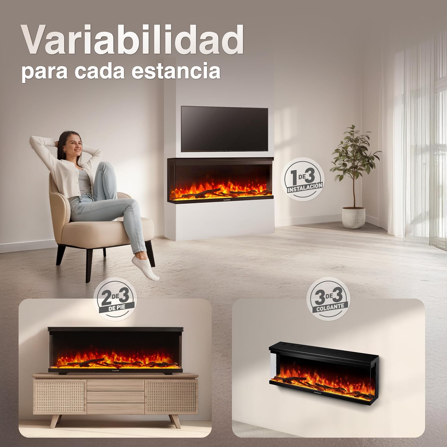 Thumbnail 1 de KAMINIO Lea chimenea eléctrica 42 pulgadas