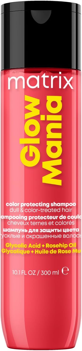 Detalle de Matrix Glow Mania Shampoo per Capelli Colorati e Spenti con Acido Glicolico e Olio di Rosa Canina, 300 ml