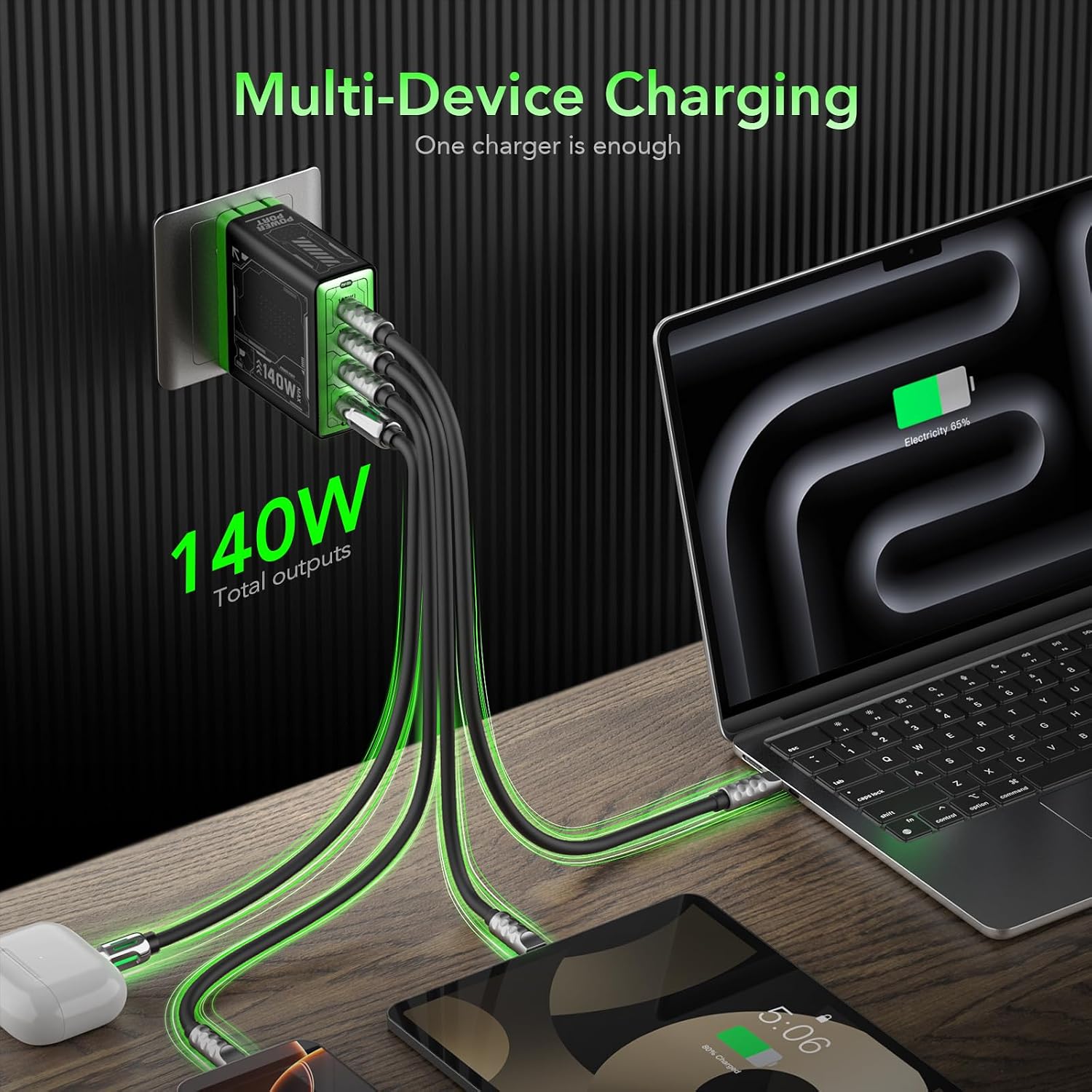 Thumbnail 3 de Mfish E-Rhino 140W 4-Port USB-C Charger 🔌