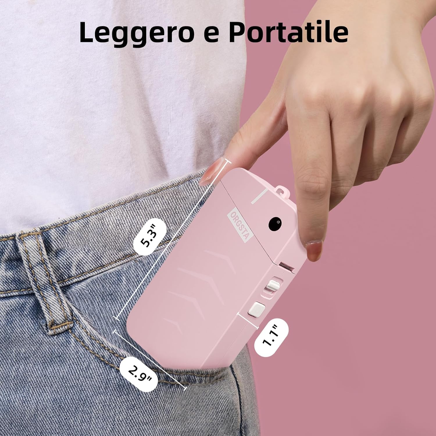 Detalle de ORGSTA S001 etichettatrice portatile con stampa termica Bluetooth (203 DPI) e batteria 2000 mAh