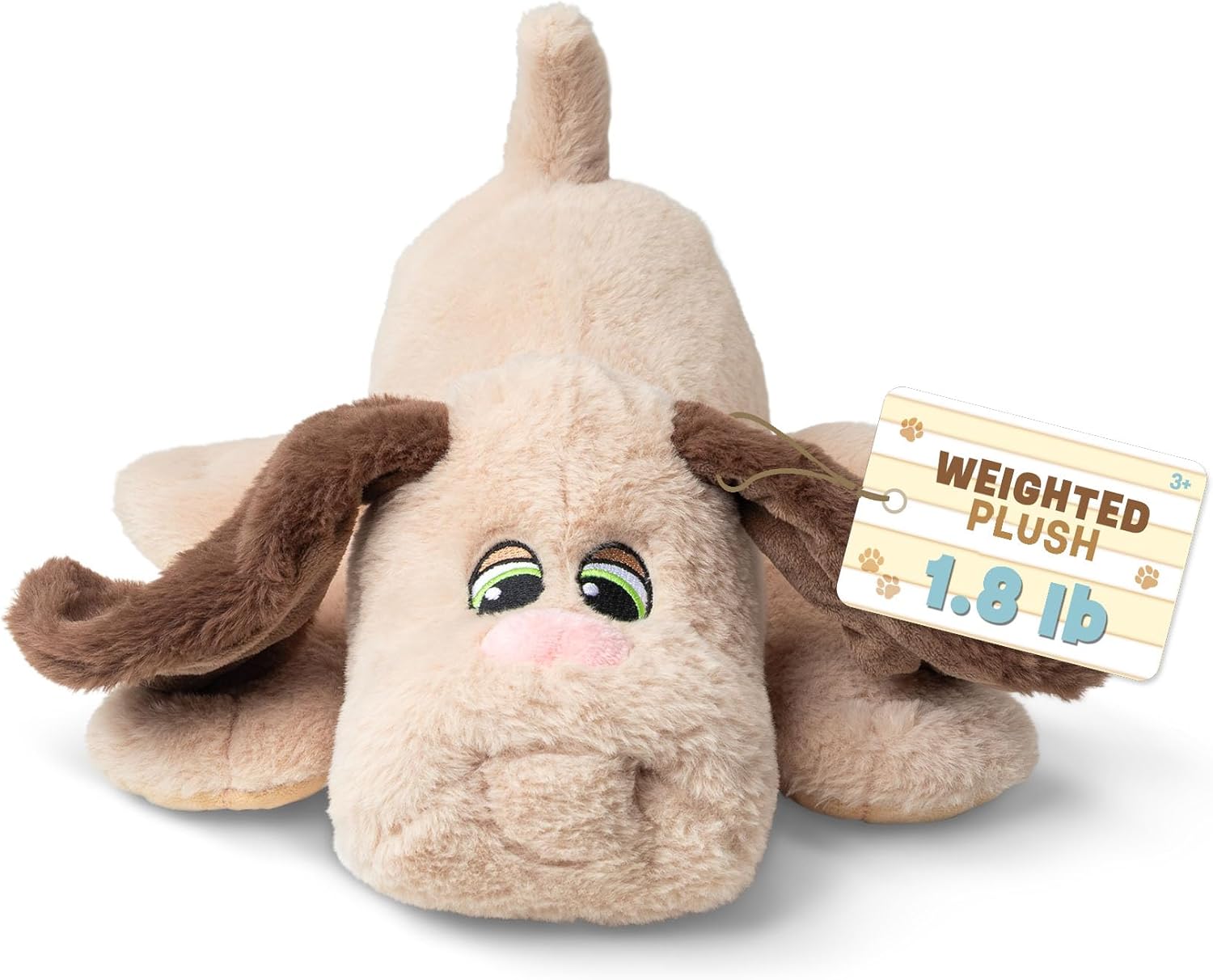 Detalle 2 de Basic Fun Pound Welpen Weighted Snuggles Plüsch – Hellbraun, 3+