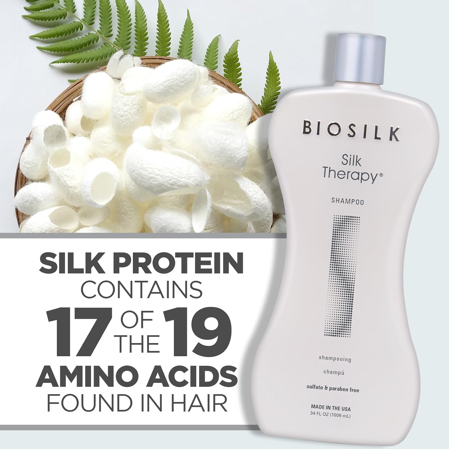 Thumbnail 3 de BioSilk Silk Therapy Shampoo 34 Oz — Gentle, Sulfate-Free Cleanser with Silk Proteins