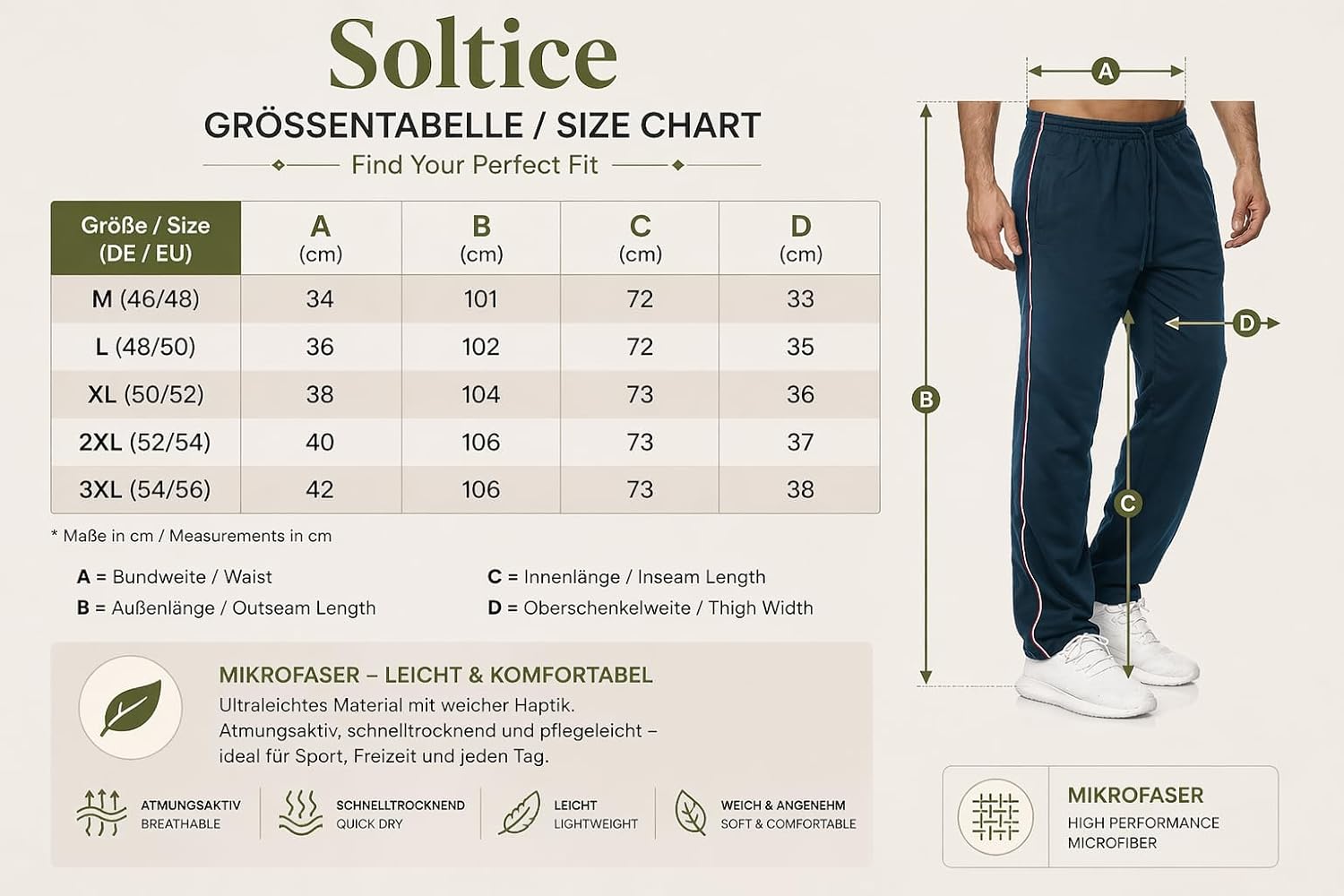 Thumbnail 5 de Soltice Herren Jogginghose aus Mikrofaser – schnelltrocknend, bequem & alltagstauglich