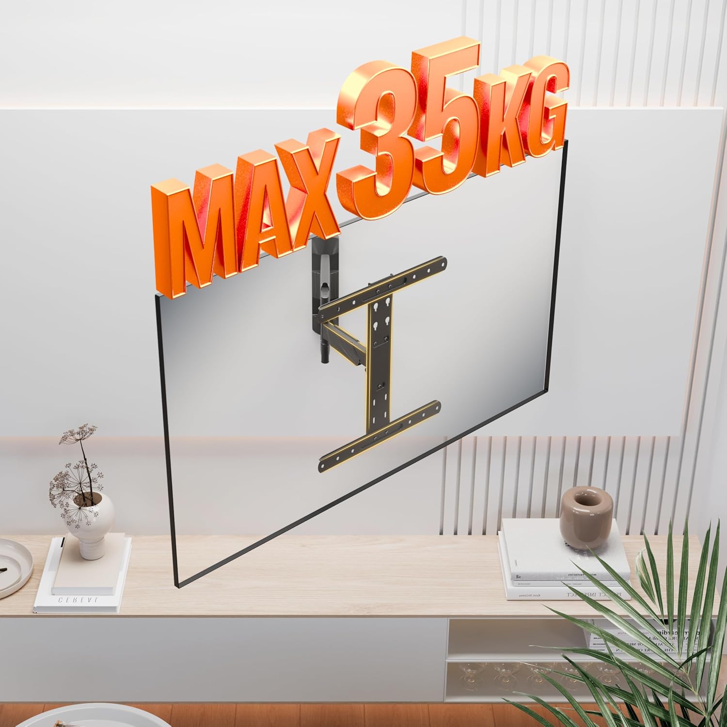 Thumbnail 4 de Support mural TV RICOO Support Murale Orientable S5644, inclinable pour écrans 37 à 55 pouces (VESA 200x200 à 400x400)