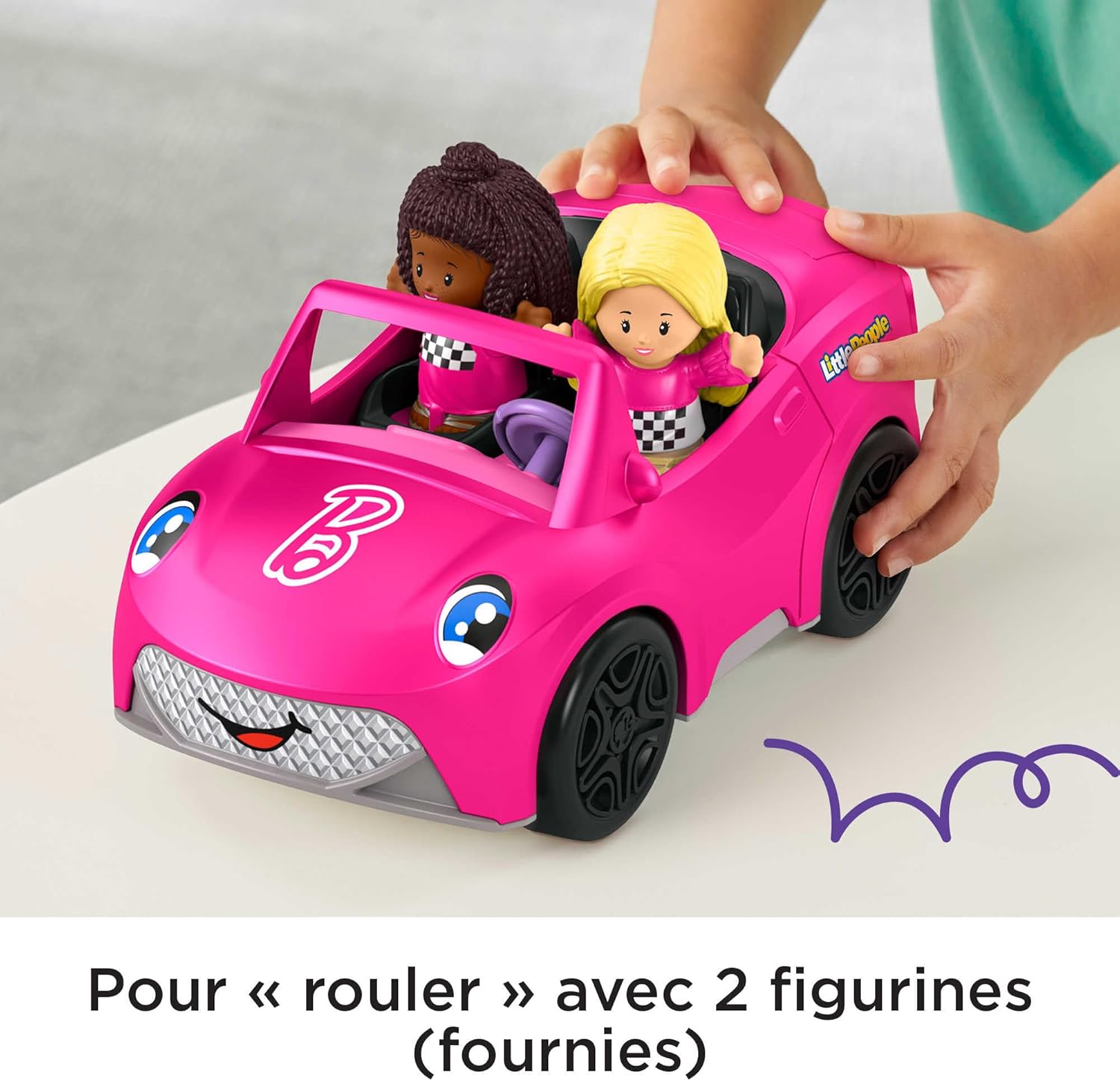 Thumbnail 4 de Fisher-Price Coffret Little People Cabriolet de Barbie – véhicule sonore à pousser avec 2 figurines