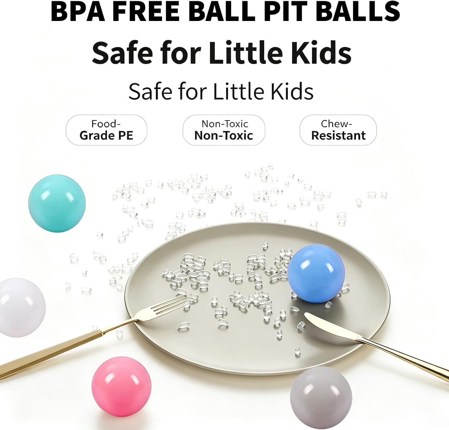 Detalle 1 de LANGXUN Soft Plastic Ball Pit Balls 50 100 200 🪀