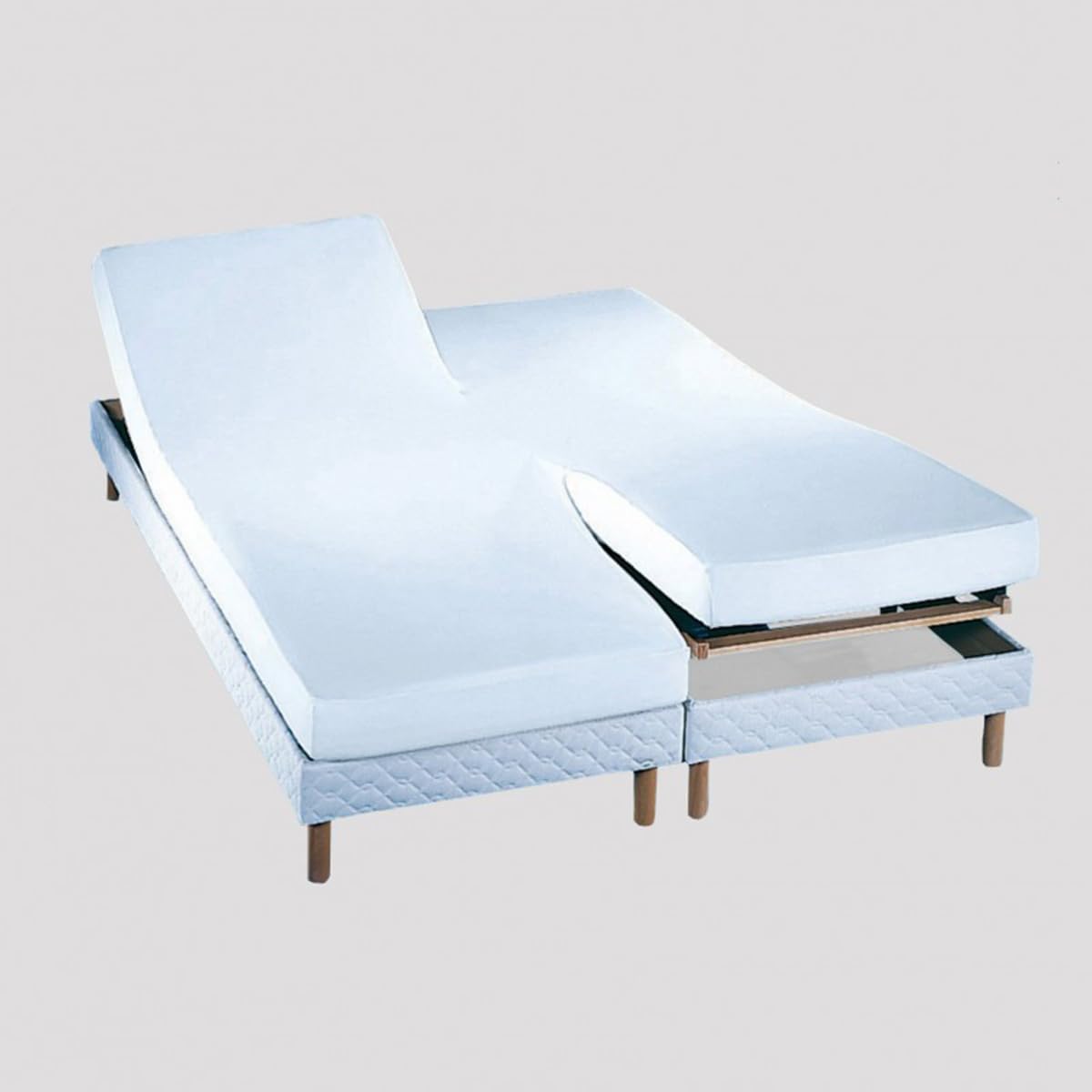 Detalle de ESSIX Royal Line – białe prześcieradło z gumką, perkalowa bawełna, 2 × 90 × 200 cm