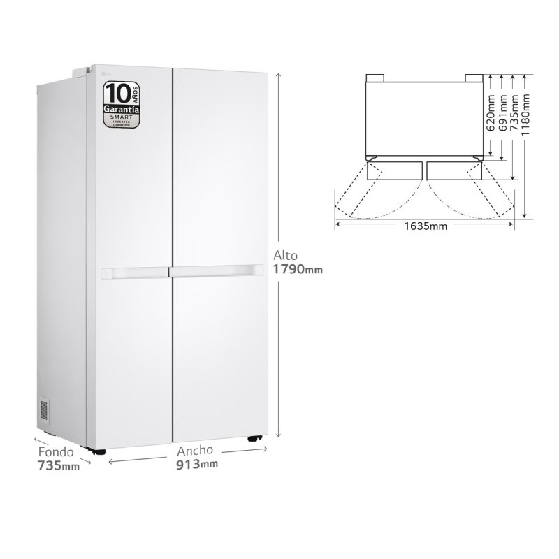 Thumbnail 1 de LG GSBC40SWPE Frigorífico Americano No Frost 241 L