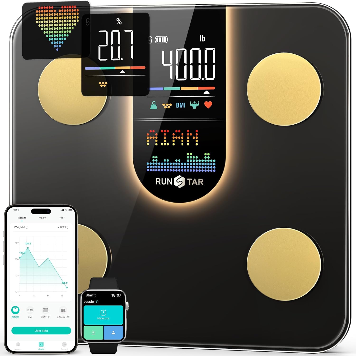Detalle de RunStar Smart Scale with 8-in-1 Display ⚖