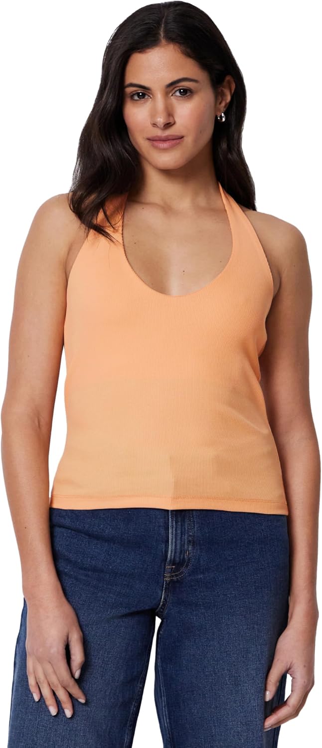 Detalle de Amazon Essentials Damen Geripptes Halter-Neckholder-Top aus Baumwolle – Slim Fit