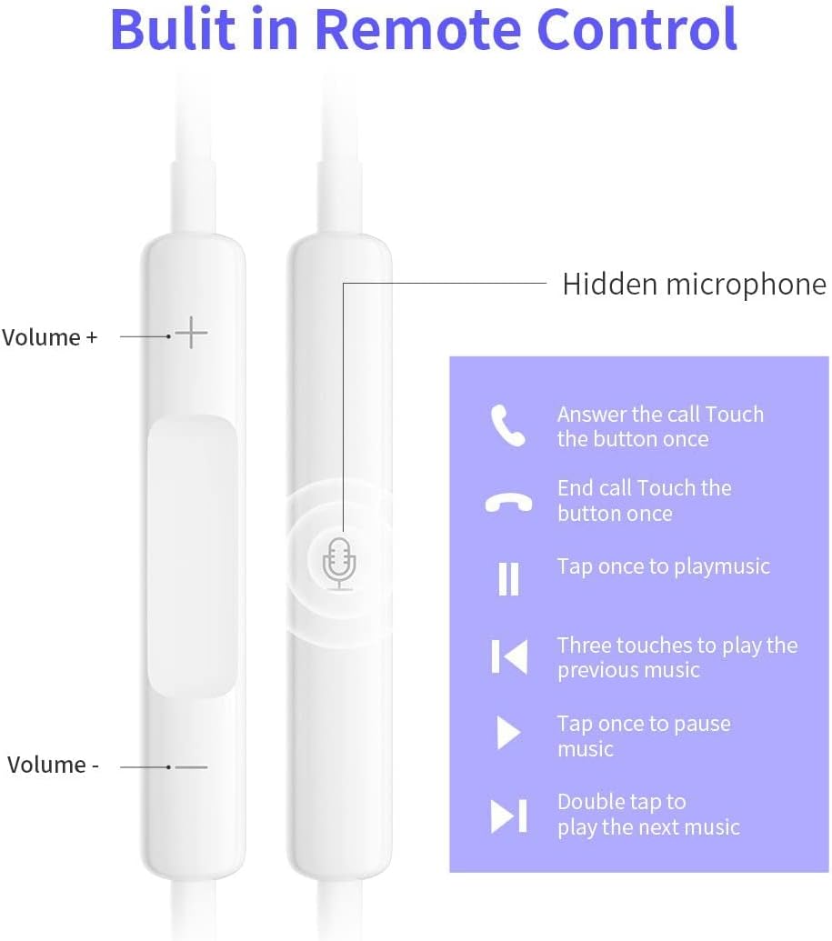 Thumbnail 5 de Lot de 2 écouteurs intra-auriculaires filaires avec microphone – ajustement confortable et son clair