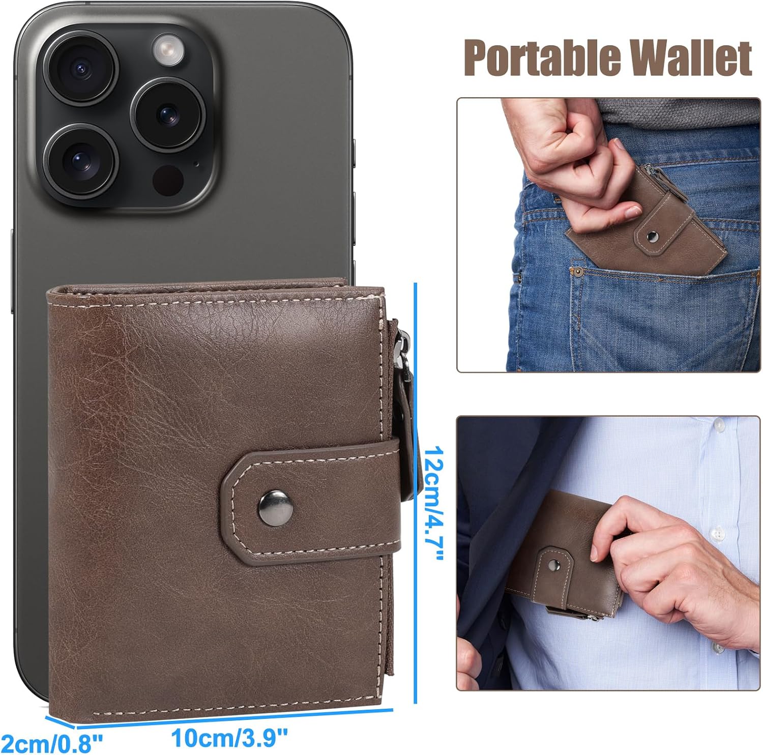 Thumbnail 3 de DASKING 16‑in‑1 leather RFID wallet for men 👛