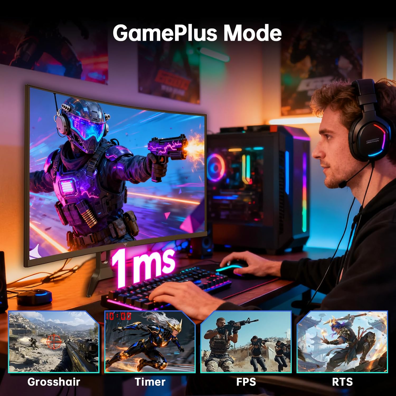 Thumbnail 4 de KTC H32S5 32 Inch Curved 2K 180Hz Monitor