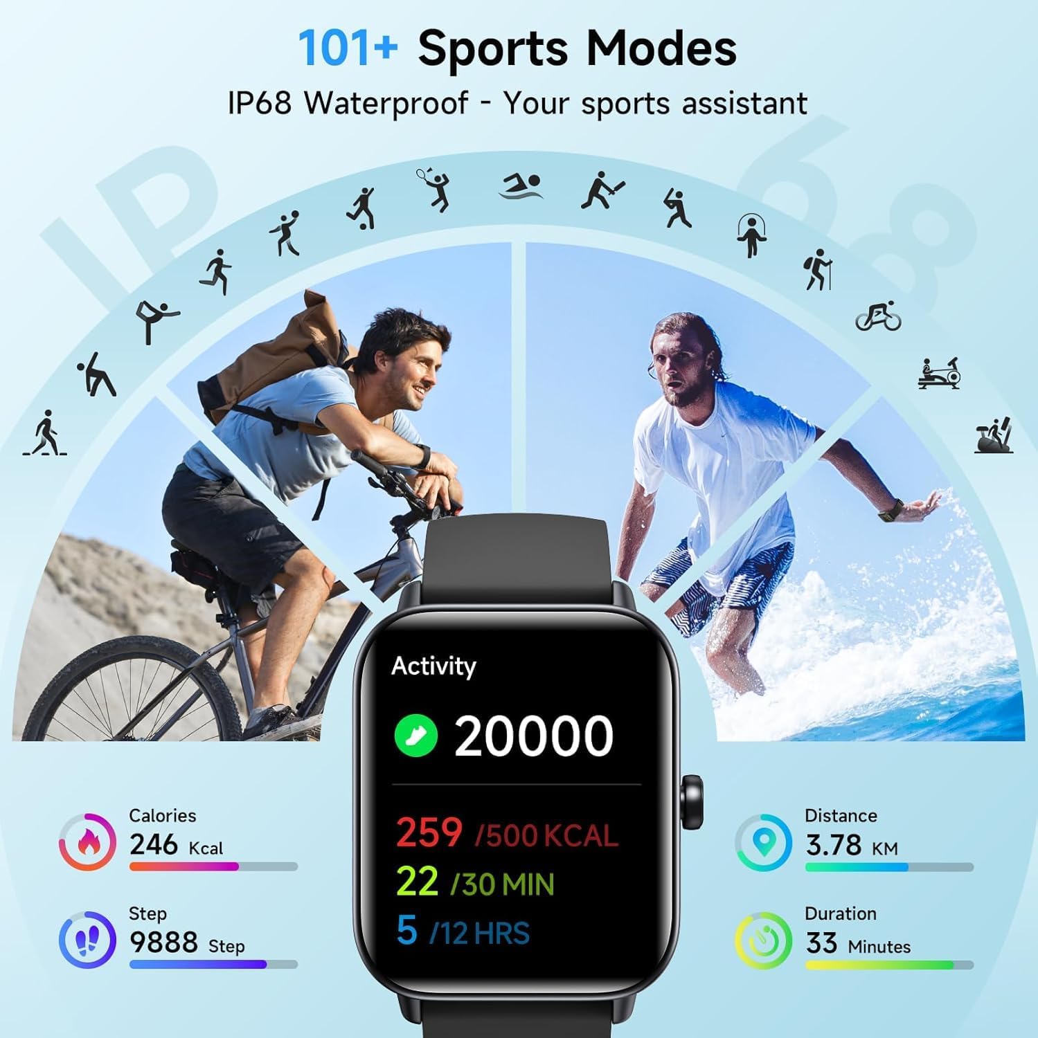 Detalle de Gydom Smart Watch for Men and Women with 1.8" HD Display and Alexa Built-in