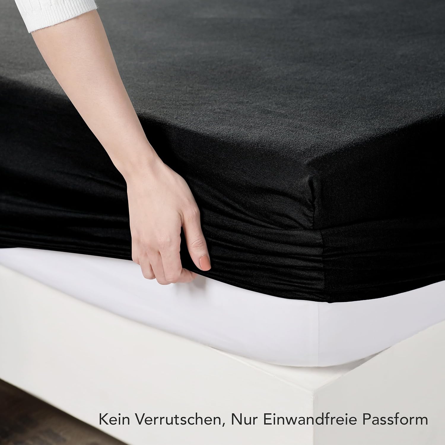 Thumbnail 5 de Utopia Bedding Jersey Spannbettlaken Schwarz 140 x 200 cm, Matratzenhöhe bis 25 cm – Baumwollmischung Jersey