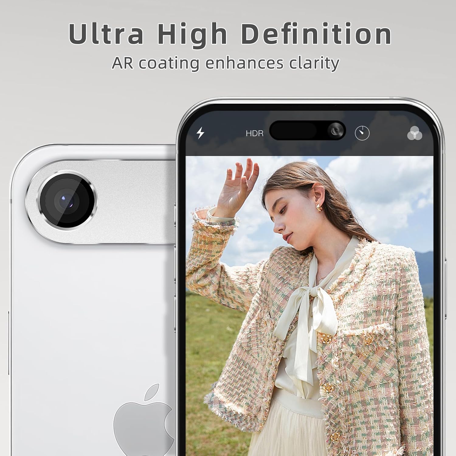 Thumbnail 4 de SumRioo Kameraschutz für iPhone Air (17 Air) – Panzer-Glasfolie mit 9H Härte und Aluminiumlegierung, silberfarben