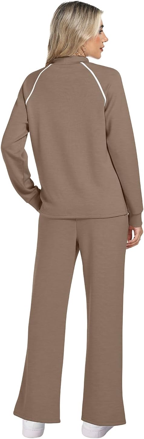 Thumbnail 6 de WIHOLL Women’s 2-Piece Lounge Set (Mock Neck + Wide-Leg Pants) for Fall