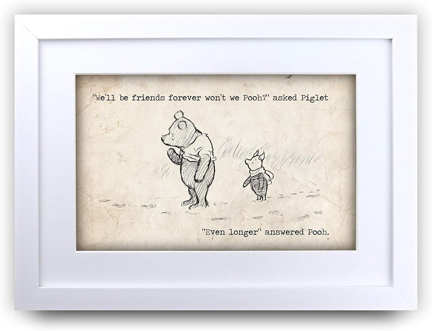 HWC Trading Winnie the Pooh Friends Forever A3 Framed Nursery Print