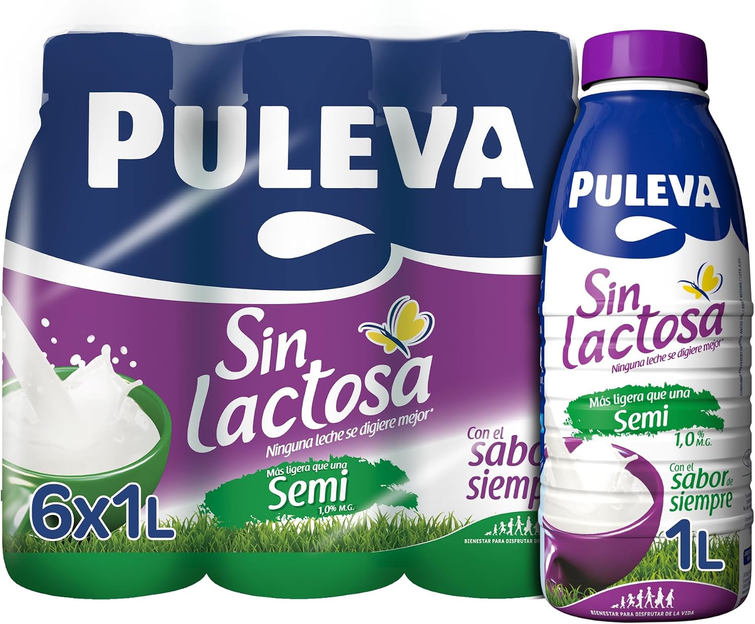 Detalle de Puleva Leche Sin Lactosa 1% Semidesnatada