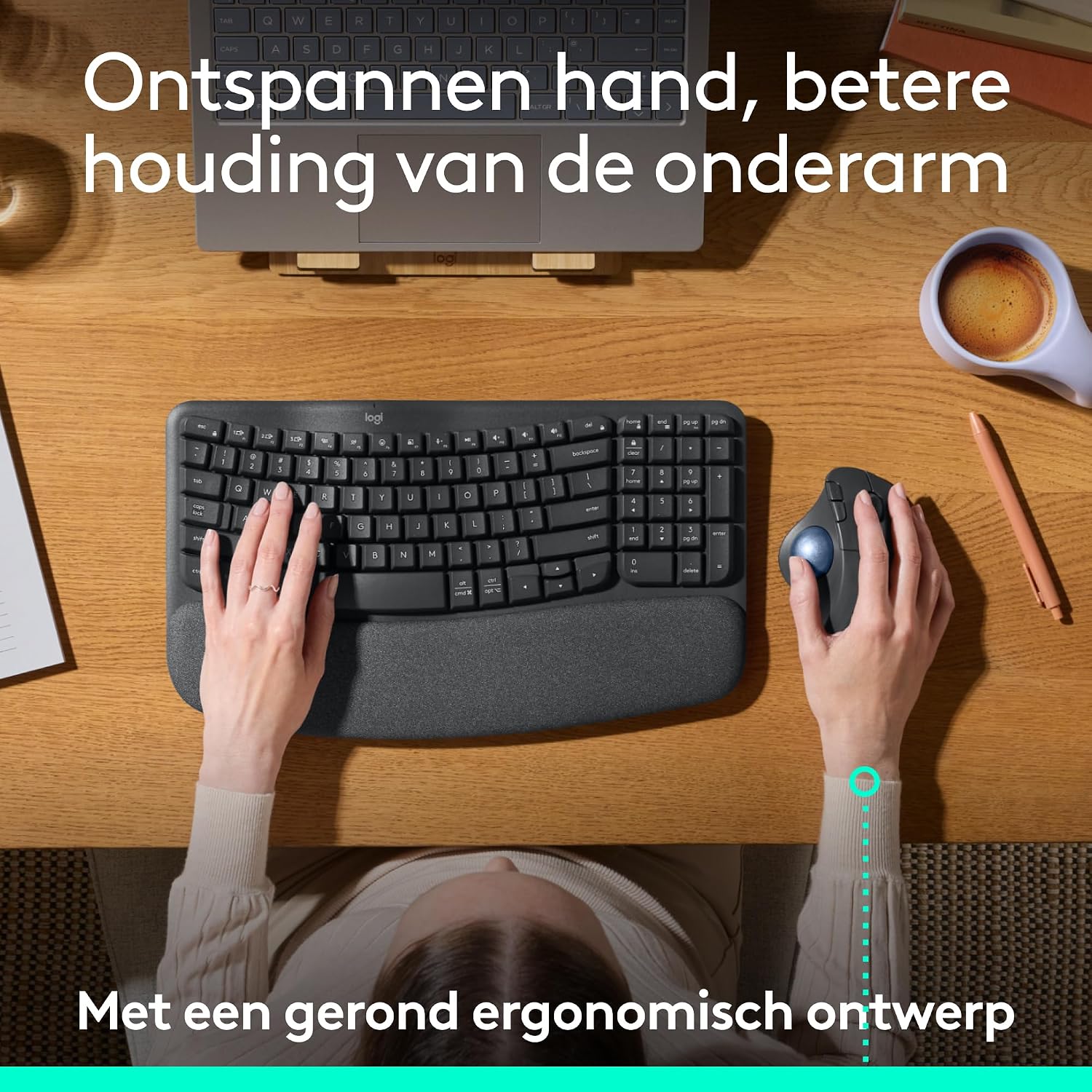 Detalle de Logitech ERGO M575S 910-007029 draadloze trackballmuis met Bluetooth en Logi Bolt
