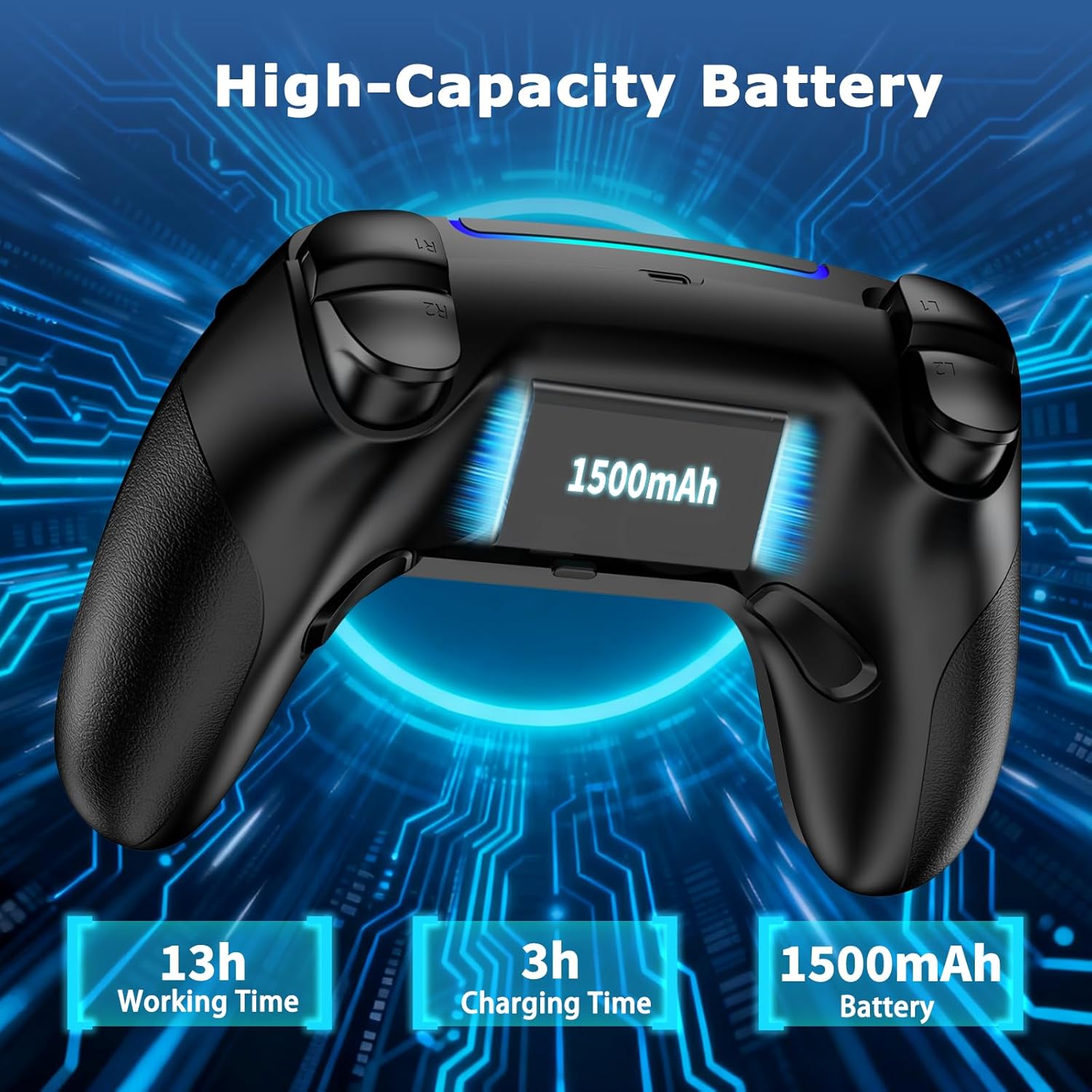 Thumbnail 5 de VidPPluing Wireless Controller with Hall Effect Triggers, RGB Lighting & Turbo (PS5/PC/Steam Deck/Phone)